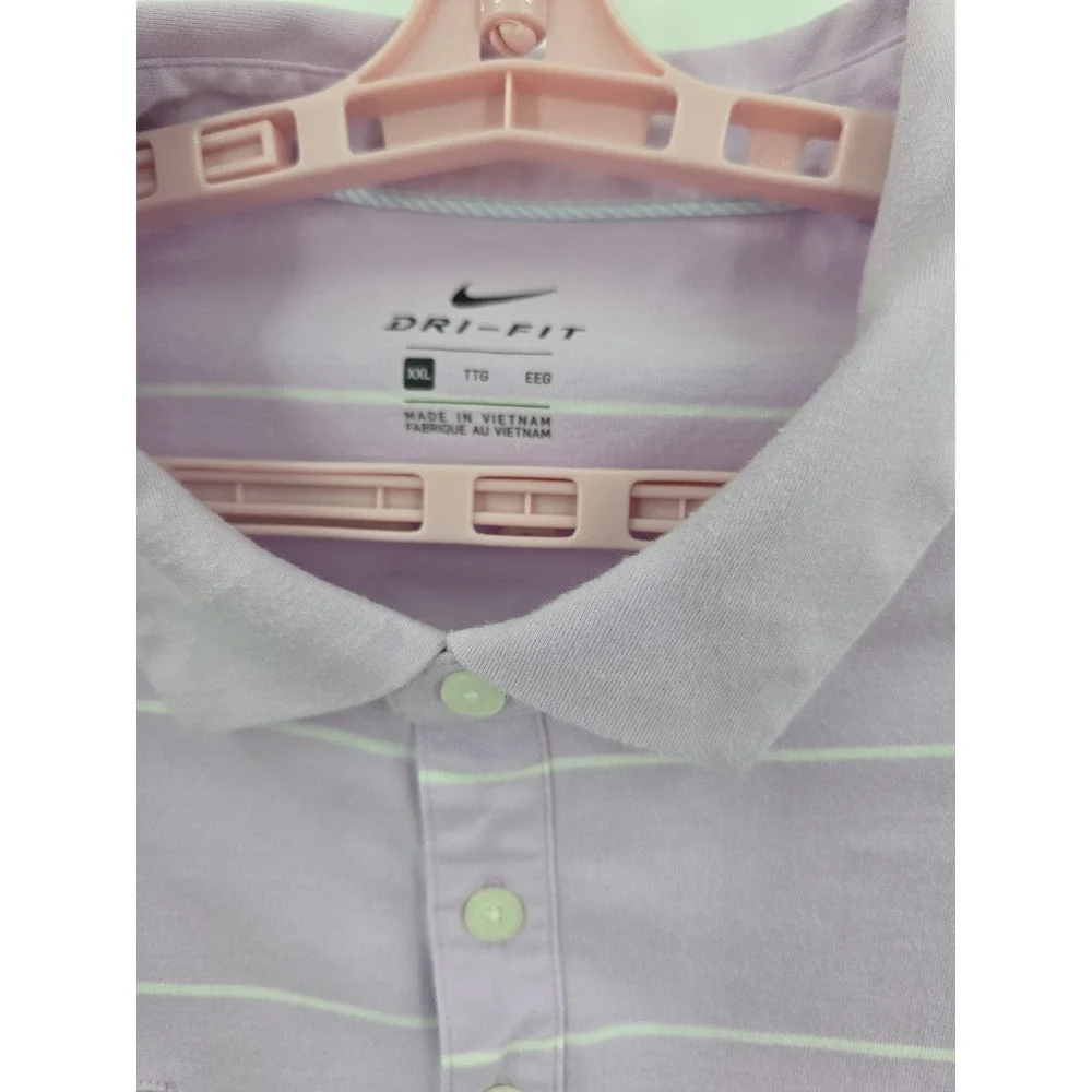 Nike Dri-Fit Men's‎ XXL Purple and White Polo Size XXL Vented Underarm